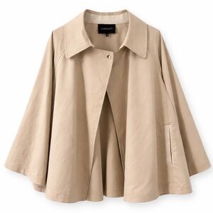 Lafayette 148 New York Beige Swing Jacket / Cape Style Coat XL